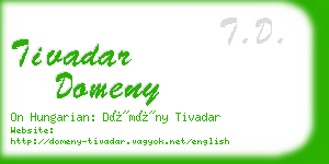 tivadar domeny business card